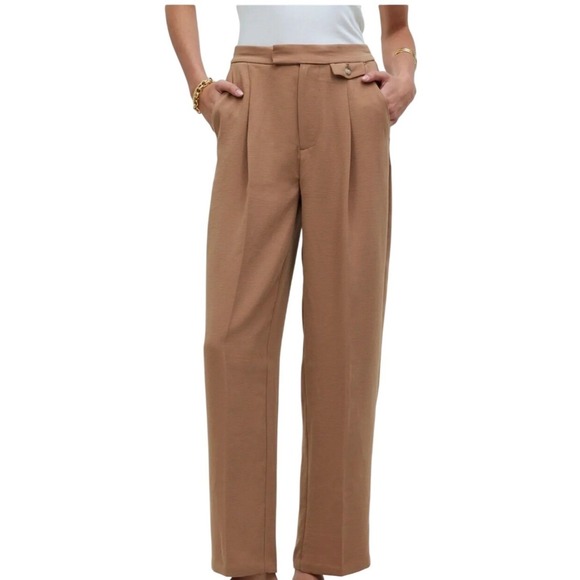Madewell Pants - Madewell Pleated Trousers Womens 14 Brown High Rise Wide Leg Crepe Pants